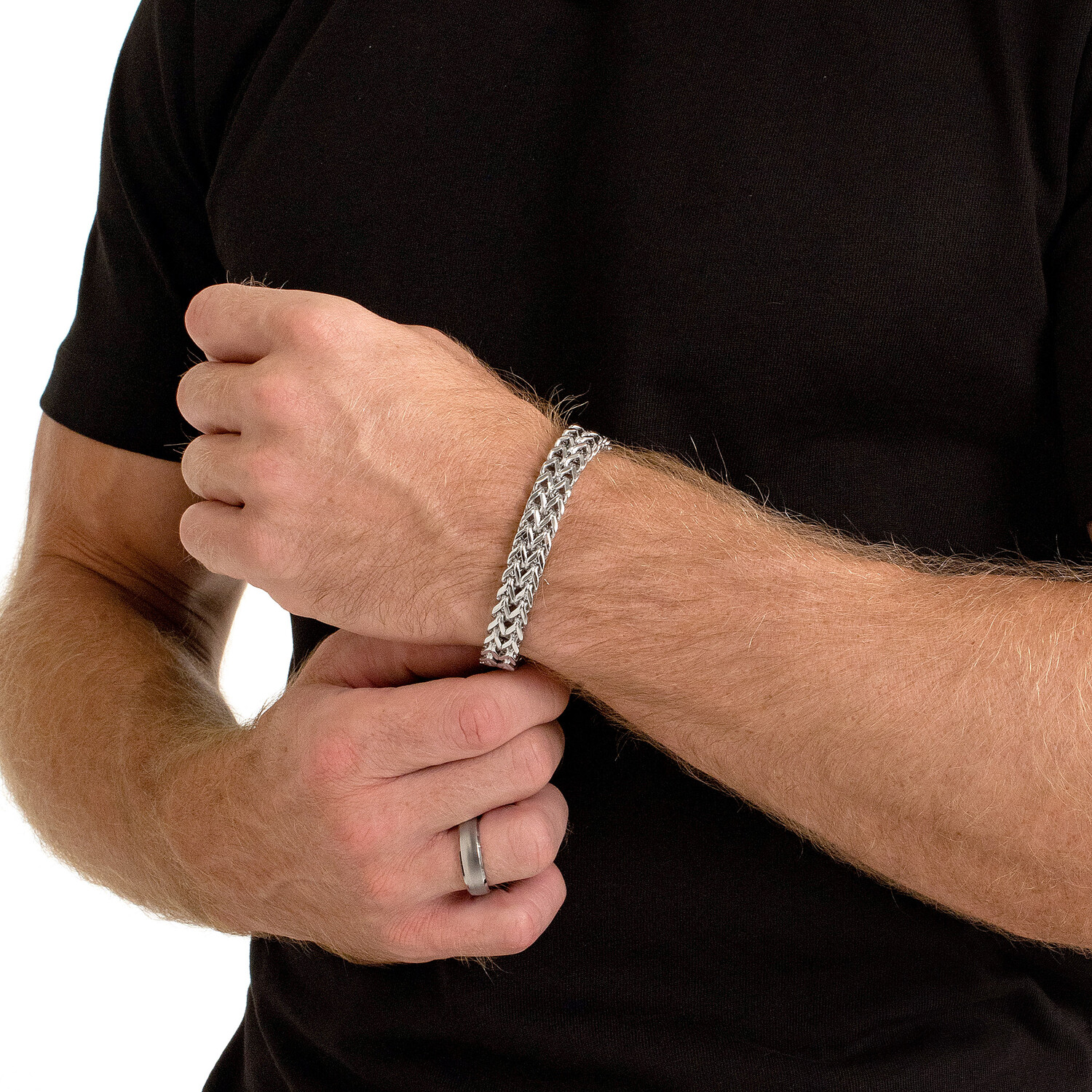 Everyday Wear Bracelet Men's Franco Chain Bracelet - Stainless Steel Adjustable Link Bracelet With Secure Clasp Hypoallergenic Bracelet