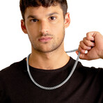 Polished Stainless Steel 7mm Rounded Franco Chain Necklace // 26"