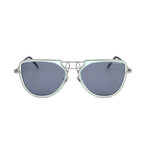CKNYC1874S-450 Unisex Pilot // Milky Light Blue + Matte Silver + Blue Milky