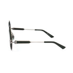 CKNYC1875SR-307 Unisex Round Geometric // Matte Black + Matte Silver + Smoke 