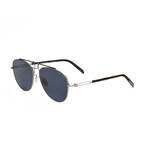 CKNYC1812S-046 Unisex Aviator // Matte Silver + Brown Titanium + Smoke 
