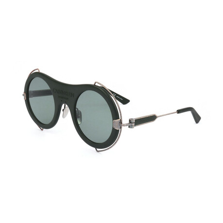 CKNYC1875SR-307 Unisex Round Geometric // Matte Black + Matte Silver + Smoke 