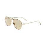CKNYC1812S-716 Unisex Aviator // Gold + White Titanium + Gold Flash 
