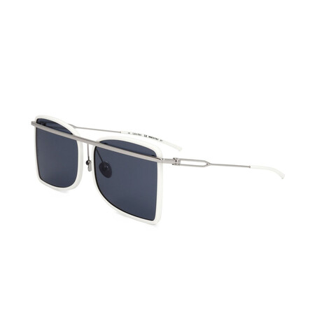 Calvin Klein // CKNY8578S-103 Unisex Square // White + Silver + Smoke 