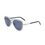 CKNYC1874S-450 Unisex Pilot // Milky Light Blue + Matte Silver + Blue Milky
