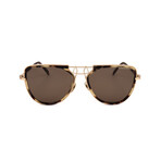CKNYC1874S-244 Men's Modified Pilot // Light Havana + Matte Gold + Brown 
