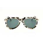 CKNYC1879S-102 Unisex Aviator // White Havana + Green 