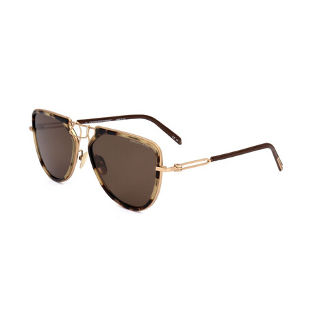 CKNYC1874S-244 Men's Modified Pilot // Light Havana + Matte Gold + Brown 