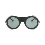 CKNYC1875SR-307 Unisex Round Geometric // Matte Black + Matte Silver + Smoke 