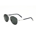CKNYC1811S-410 Unisex Aviator // Silver + Navy Titanium + Smoke 