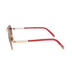 CKNYC1811S-270 Unisex Aviator // Gold + Red Titanium + Brown 