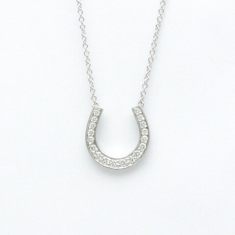 Tiffany & Co. // Platinum 950 Horseshoe Diamond Necklace // 16.14" // Store Display