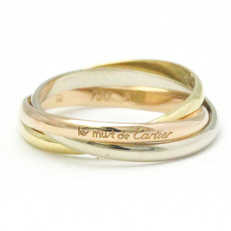 Cartier // 18k Rose Gold + 18k White Gold + 18k Yellow Gold Trinity Ring II // Ring Size: 5.75 // Store Display