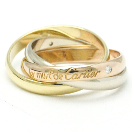 Cartier // 18k Rose Gold + 18k White Gold + 18k Yellow Gold Trinity Diamond Ring // Ring Size: 8.25 // Store Display