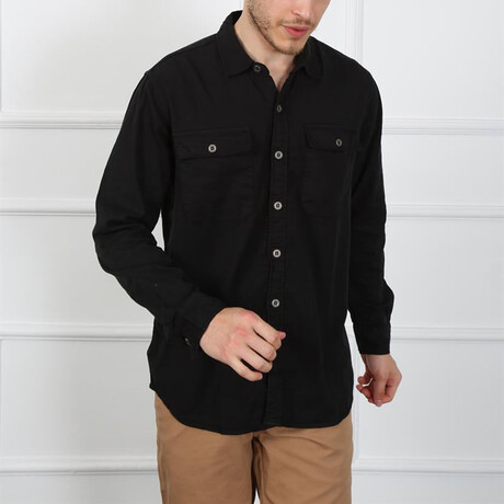 Double Pocket Shirt // Black (XS)