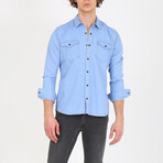 Double Pocket Denim Shirt // Light Blue (L)