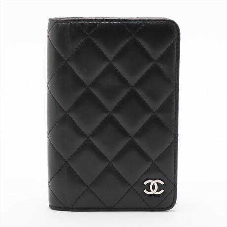 Chanel Matelasse Lambskin Notebook cover Black Silver Metal fittings 13964548