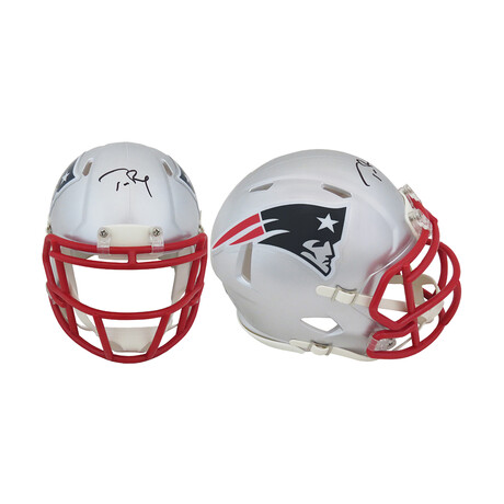 Tom Brady // Signed New England Patriots Riddell Speed Mini Helmet (Fanatics LOA)
