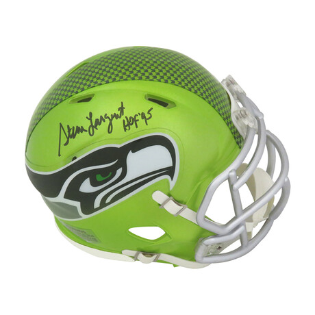 Steve Largent // Signed Seattle Seahawks FLASH Riddell Speed Mini Helmet w/HOF'95