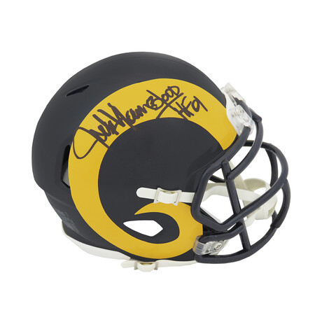 Jack Youngblood // Signed Los Angeles Rams Throwback Riddell Speed Mini Helmet w/HF'01