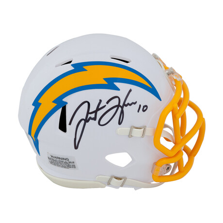 Justin Herbert // Signed Los Angeles Chargers White 2020 Style Riddell Speed Mini Helmet - (Fanatics)