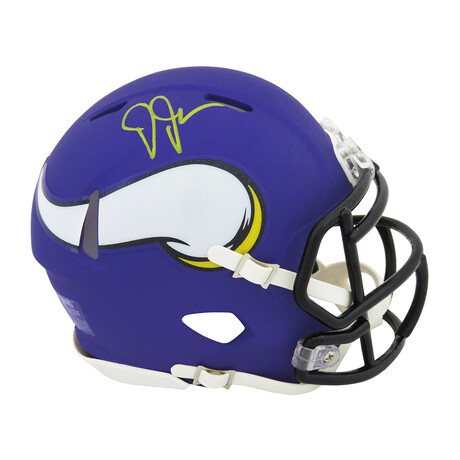 Justin Jefferson // Signed Minnesota Vikings Riddell Speed Mini Helmet (Yellow Ink)