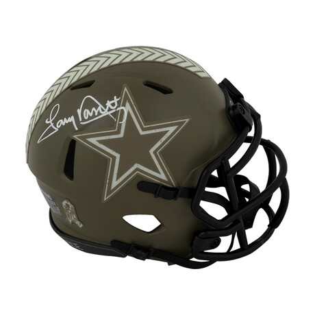 Tony Dorsett // Signed Dallas Cowboys Salute to Service Riddell Speed Mini Helmet