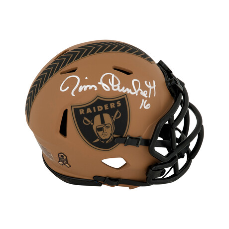 Jim Plunkett // Signed Raiders SALUTE 2023 Riddell Speed Mini Helmet