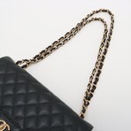 Chanel Big Matelasse Caviarskin Double flap Double chain bag Black Gold Metal fittings 21197505