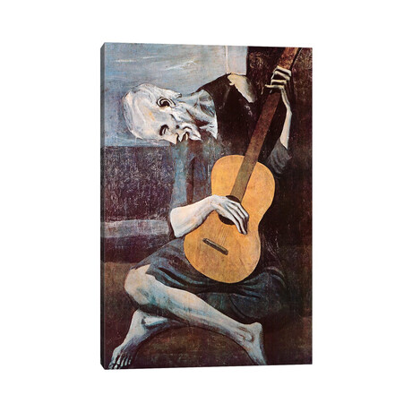 The Old Guitarist by Pablo Picasso (26"H x 18"W x 1.5"D)