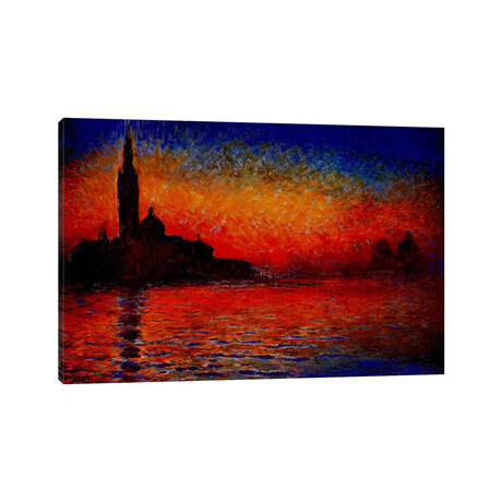 Sunset in Venice by Claude Monet (18"H x 26"W x 1.5"D)