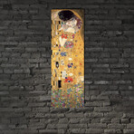 The Kiss, Cropped Vertical by Gustav Klimt (36"H x 12"W x 1.5"D)