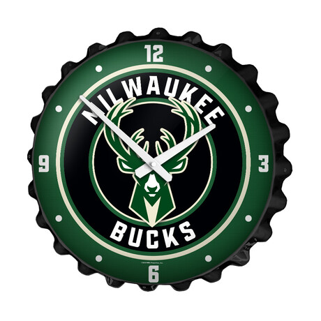 Milwaukee Bucks // Bottle Cap Wall Clock