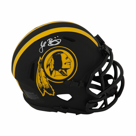 John Riggins // Signed Washington Redskins ECLIPSE Black Matte Riddell Speed Mini Helmet