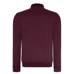 Set of 2 // Polo Collar Quarter Button Sweaters // Black + Burgundy (S)