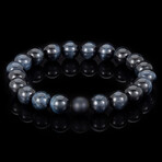 Midnight Tiger Eye + Matte Onyx Stone Stretch Bracelet // 8.25"