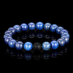 Lapis Lazuli + Matte Onyx Stone Stretch Bracelet // 8.25"