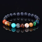Sandstone + Natural Stones Bead Stretch Bracelet // 8"