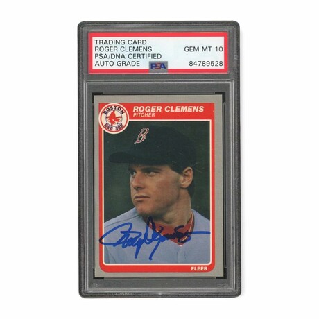 Roger Clemens // 1985 Fleer // Autographed // Rookie Card // PSA 10 Gem Mint Auto