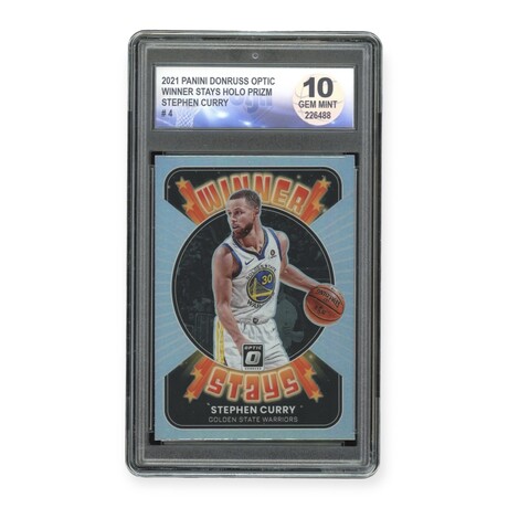 Stephen Curry // 2021 Panini Donruss Optic Winner Stays Holo Prizm // DGA 10 Gem Mint