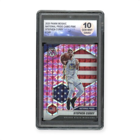 Stephen Curry // 2020 Panini Mosaic National Pride Camo Pink // DGA 10 Gem Mint