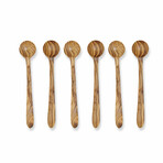 7" Long Handle Olive Wood Smoothie Spoons // Set Of 6