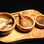 Nested Olive Wood Bowls // Set Of 3