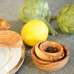 Nested Olive Wood Bowls // Set Of 3