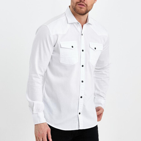 Solid Flannel Shirt // White (XS)