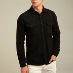 Solid Flannel Shirt // Black (S)