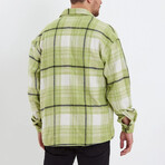 Plaid Flannel Shirt // Green + White + Gray (XS)