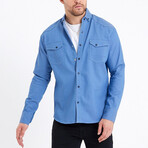 Solid Flannel Shirt // Blue (XS)