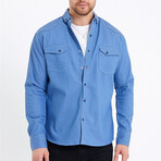 Solid Flannel Shirt // Blue (XS)