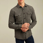 Solid Flannel Shirt // Dark Gray (S)